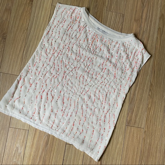 Jennifer Lopez Cap Sleeve top with sequins detail - Picture 2 of 8